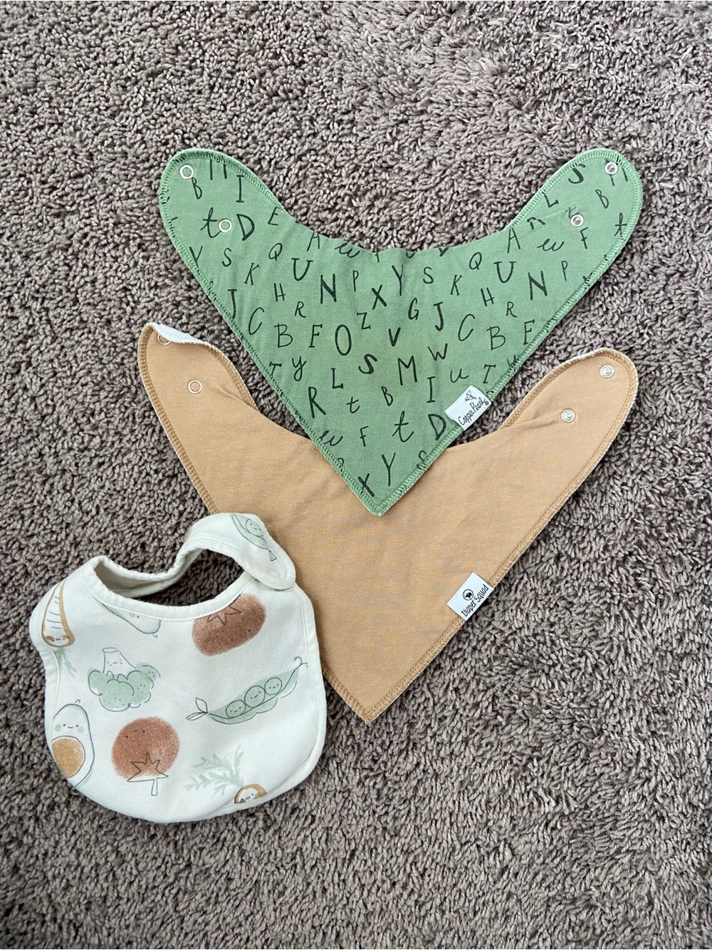 Lot of Neutral Bibs- Copper Pearl, Diaper Squad, Carters